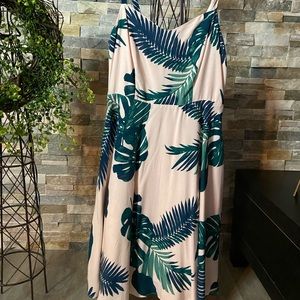 Tropical banana leaf summer dress